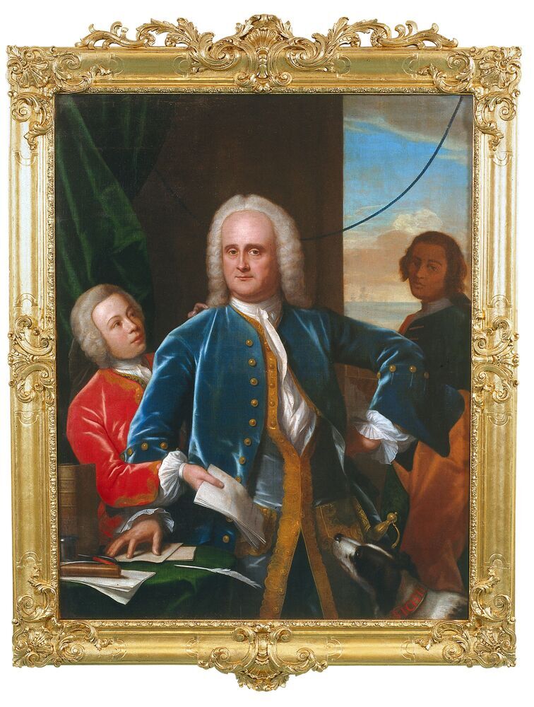 Jan Albert Sichterman met zijn zoons Jan Albert en Gerrit Jan