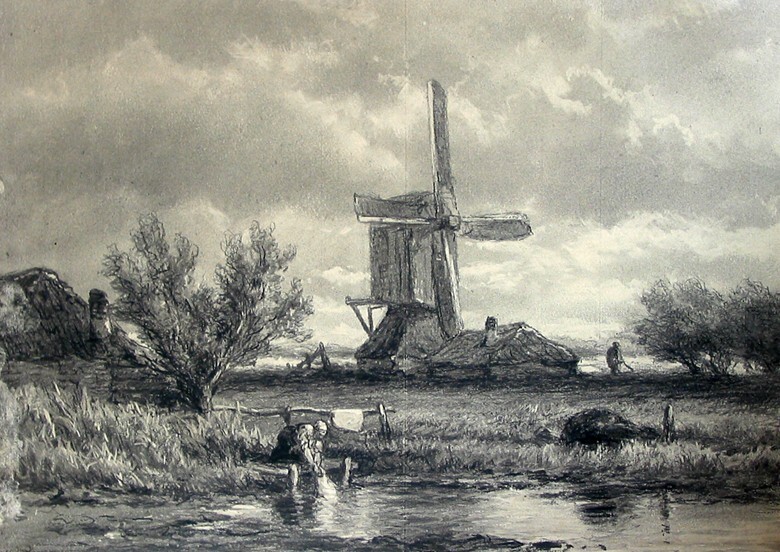 Wassende vrouw aan plas