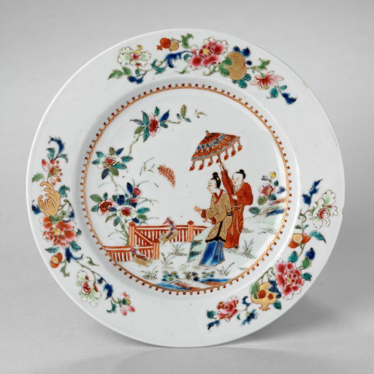 Bord met voorstelling van de parasoldames naar Cornelis Pronk