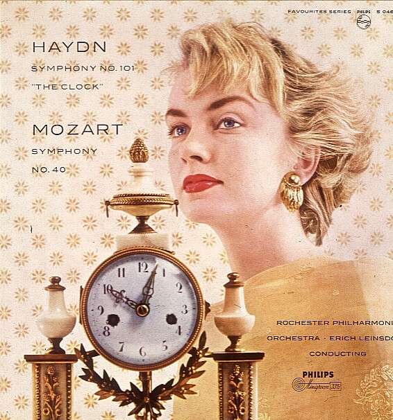 Platenhoes voor Philips favourites series: Haydn - Symphony no.101 The Clock, Mozart - Symphony no. 40