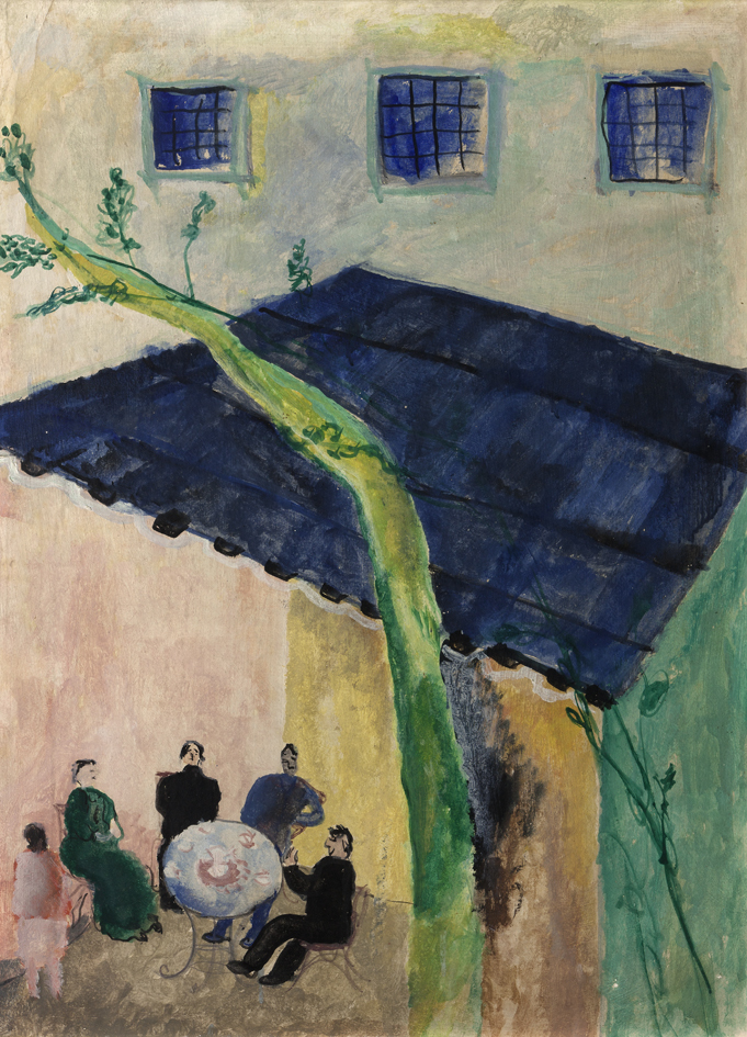 Theevisite onder het afdak (S-73)