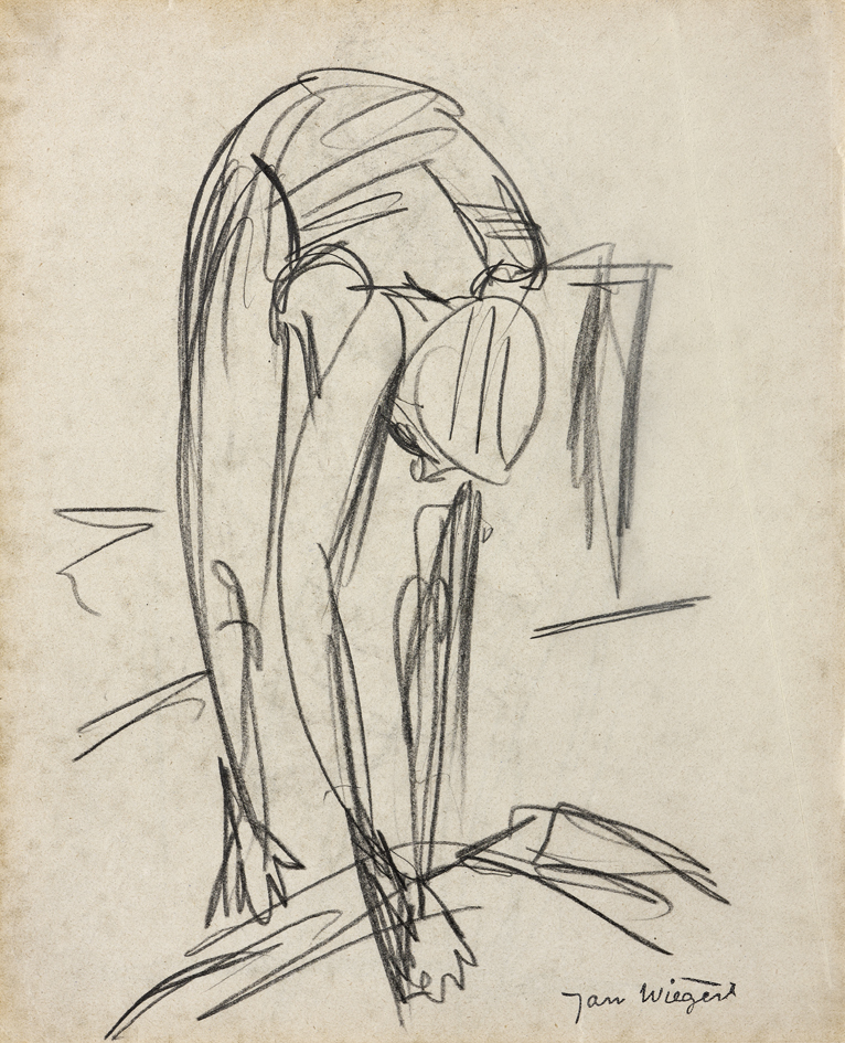 Vooroverbuigend naakt