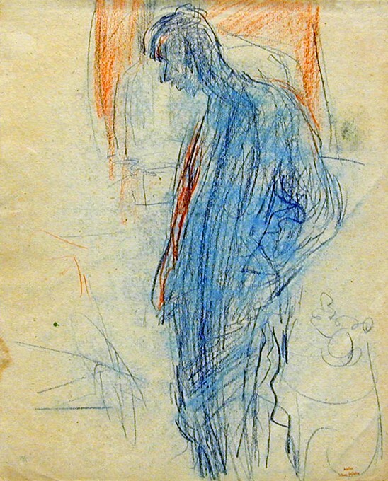 Staande man en profile