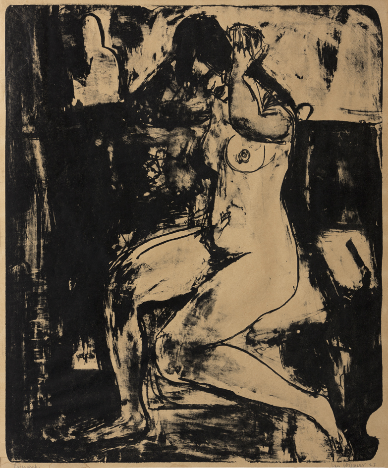 Zittend vrouwelijk naakt