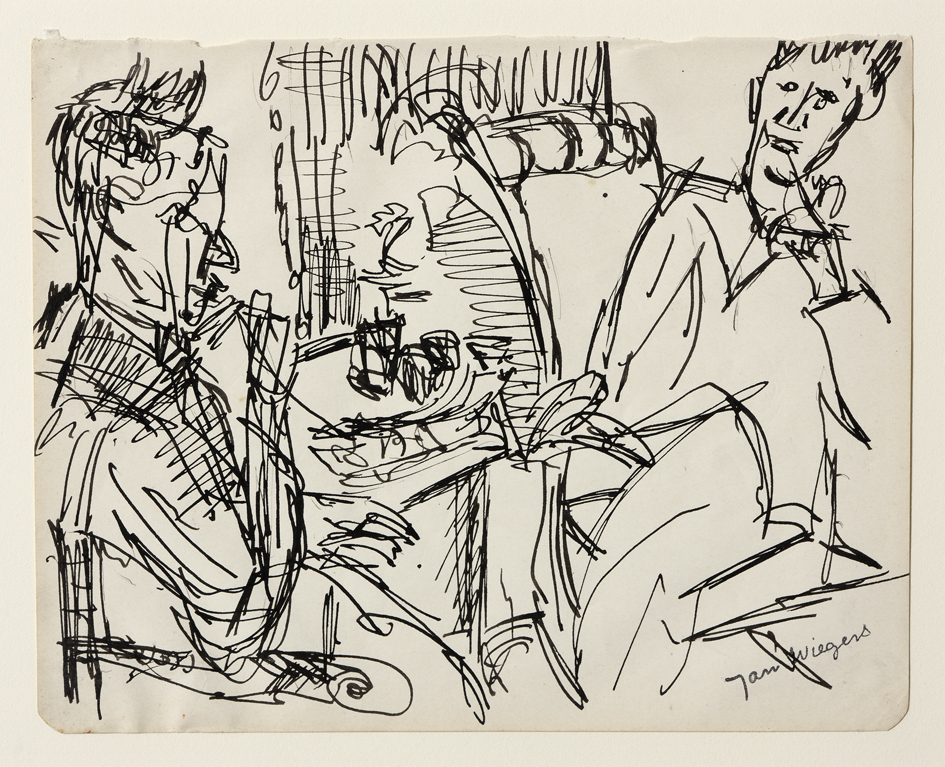 Twee mannen in interieur