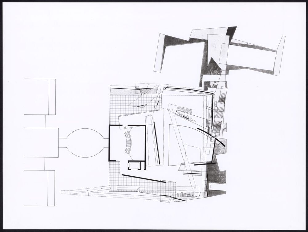 Bouwtekeningen (uit serie ontwerpen voor paviljoen Oude beeldende kunst Groninger Museum)