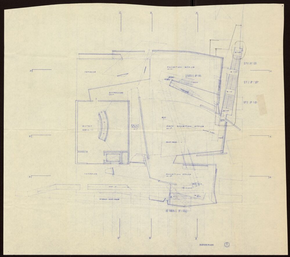Plattegrond (uit serie ontwerpen voor paviljoen Oude beeldende kunst Groninger Museum)
