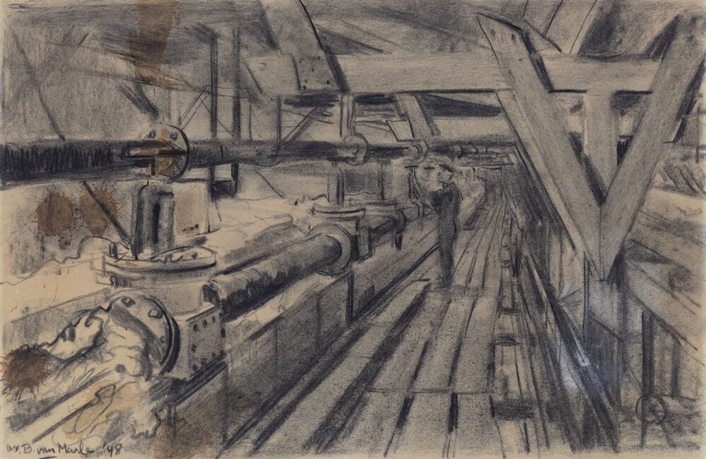 Meelkuipen in de aardappelmeelfabriek Scholten te Foxhol