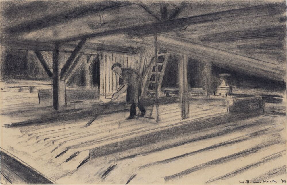 Slemptafels in de aardappelmeelfabriek Scholten te Foxhol