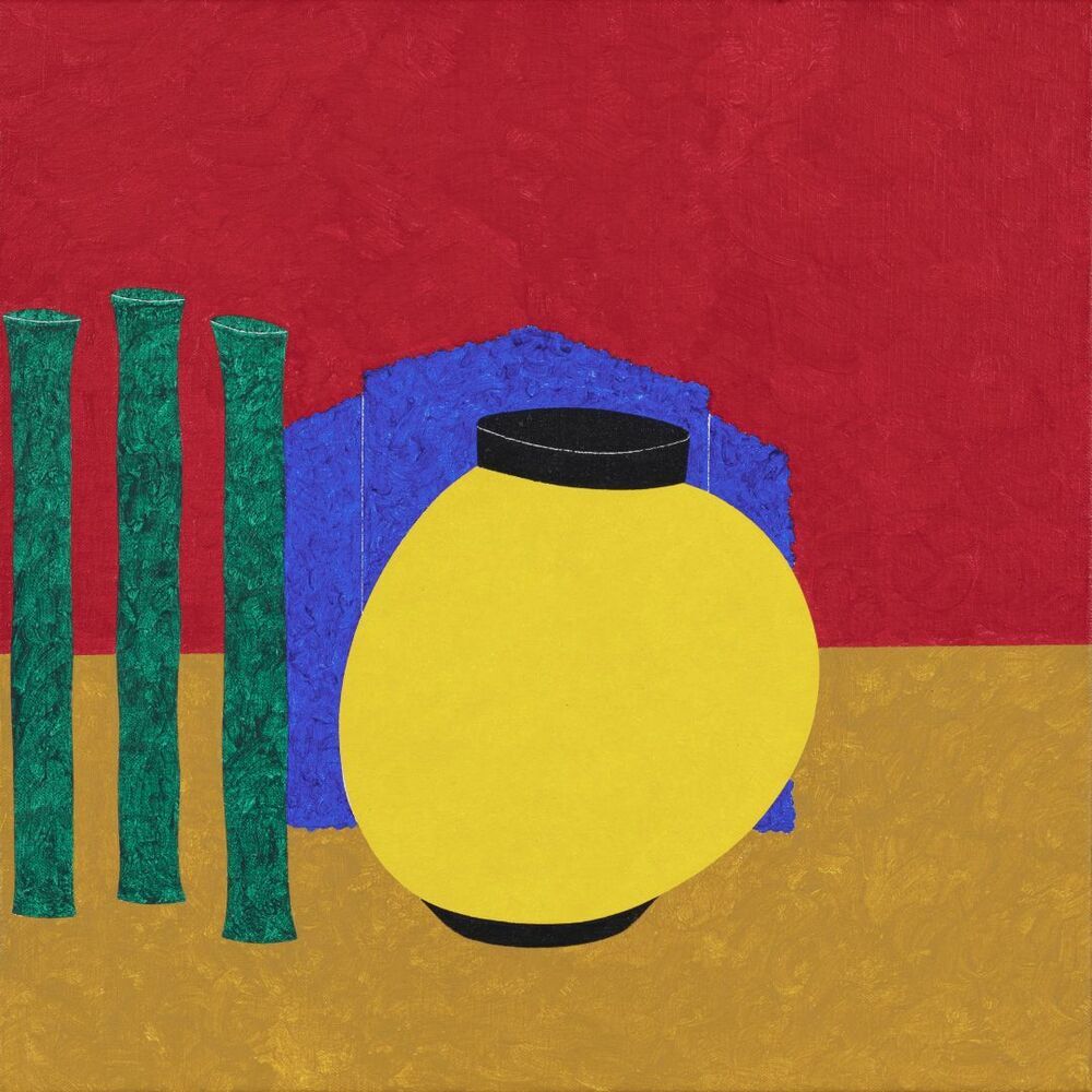 Dikbuikige gele vaas