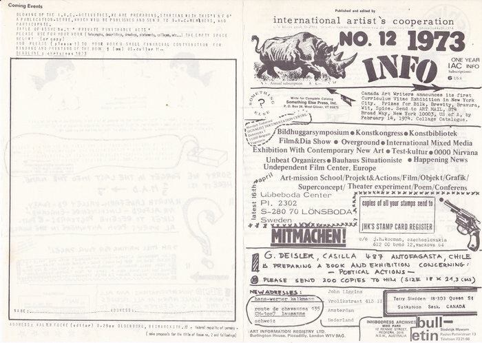 IAC (International Artists Cooperation) No.12, 1973