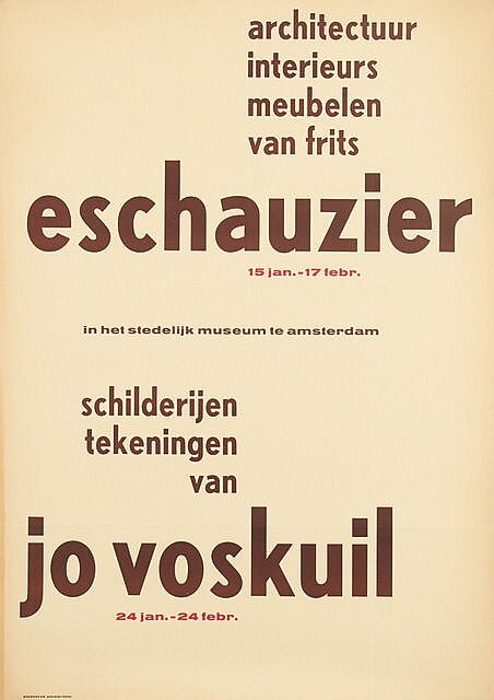Architectuur interieurs meubelen Frits  Eschauzier. Schilderijen tekeningen van Jo Voskuil
