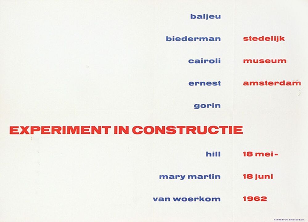 Experiment in constructie. Baljeu, Biederman, Cairoli, Ernest, Gorin, Hill, Mary Martin, Van Woerkom