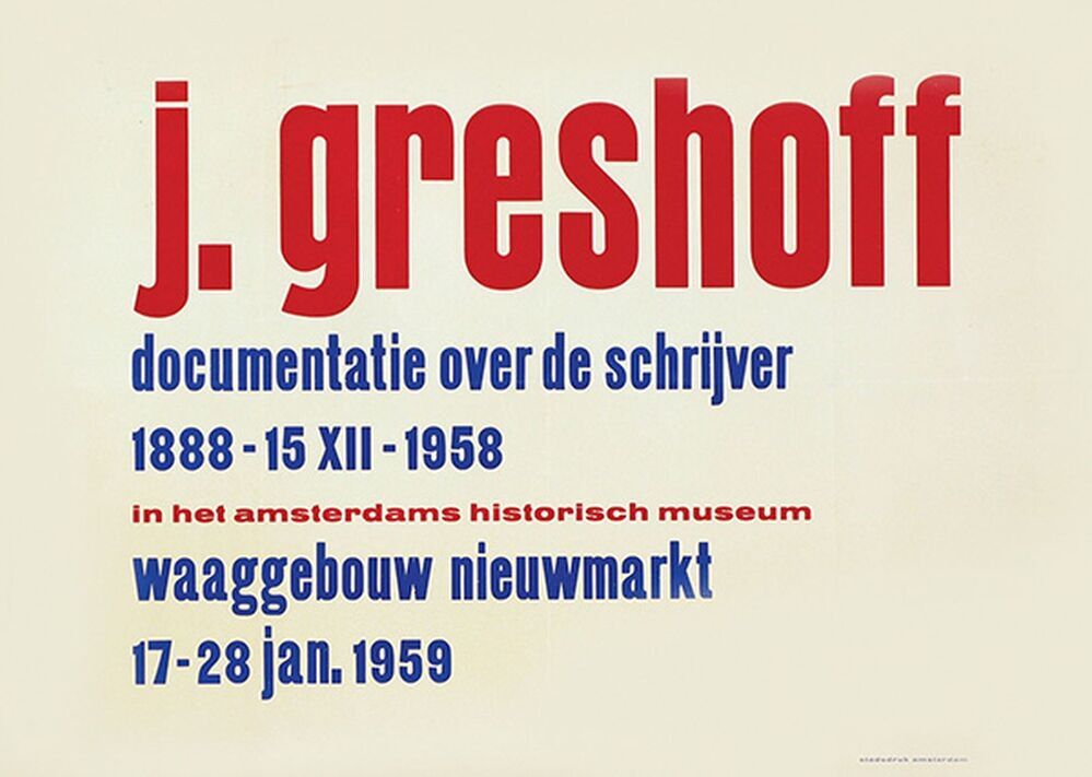 J.Greshoff, documentatie over de schrijver 1888-15 XII-1958, in het Amsterdams historisch museum