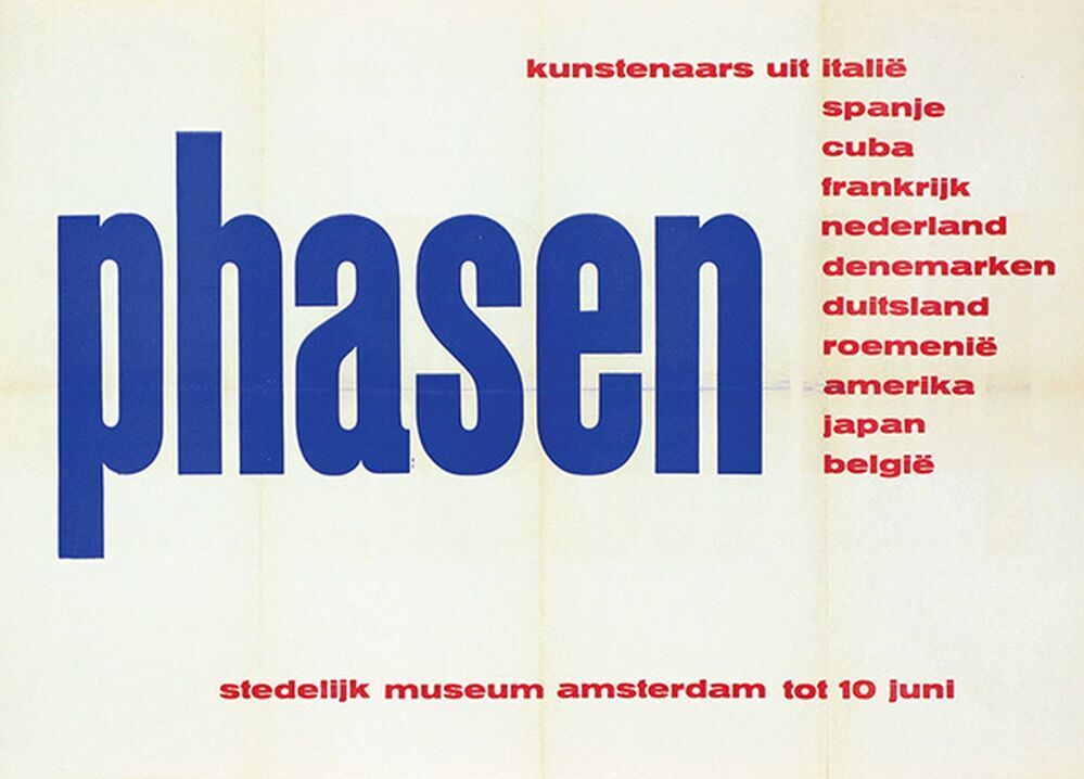 Phasen, kunstenaars uit Italië, Spanje, Cuba, Frankrijk, Nederland, Denemarken, Duitsland, Roemenië, Amerika, Japan, België