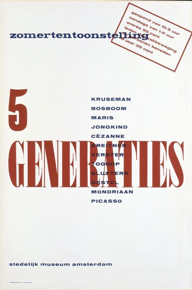 Zomertentoonstelling 5 generaties : Stedelijk Museum Amsterdam