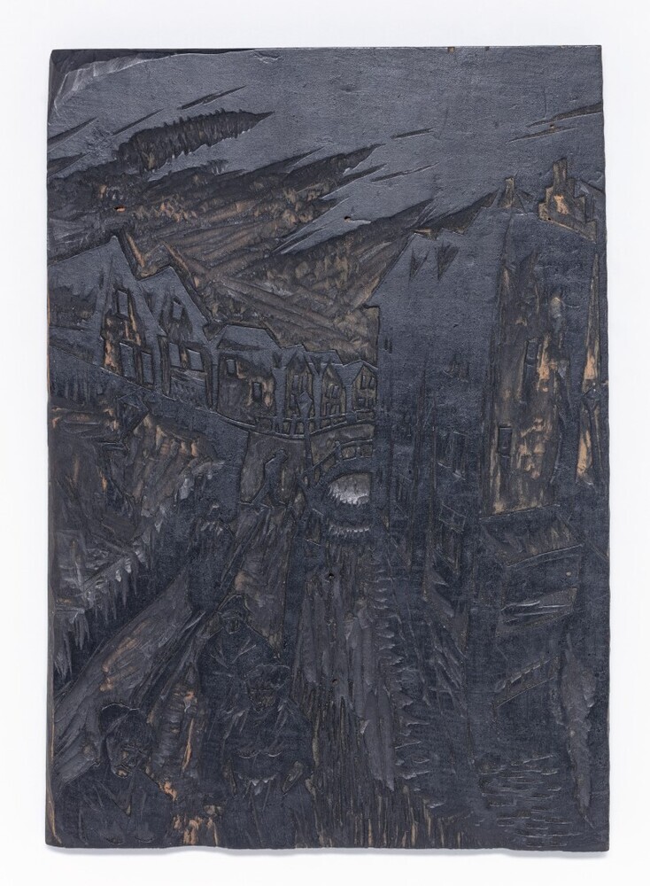 Houtblok, zonder titel (De stad)