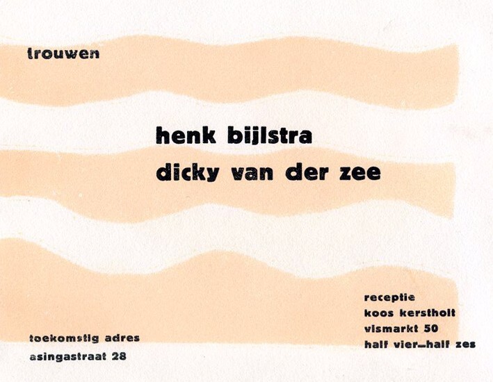 Huwelijksaankondiging Henk Bijlstra en Dicky van der Zee