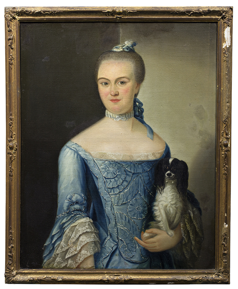 Onbekende dame (met hondje op de de arm)