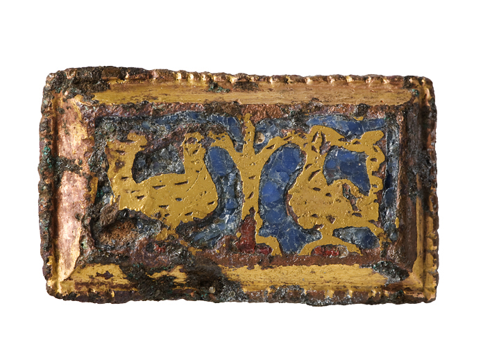 Beslagplaat, twee pauwen in het paradijs