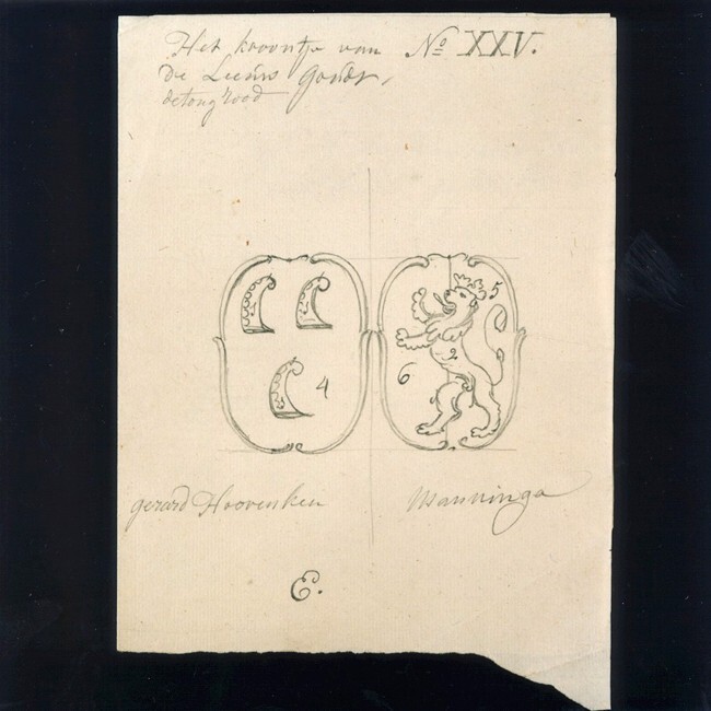 Voorstudie van: Wapen van: Beele Manninga weduwe Gerard Horenken op Dijksterhuis