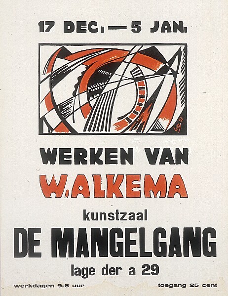 Affiche: Werken van W. Alkema, de Mangelgang