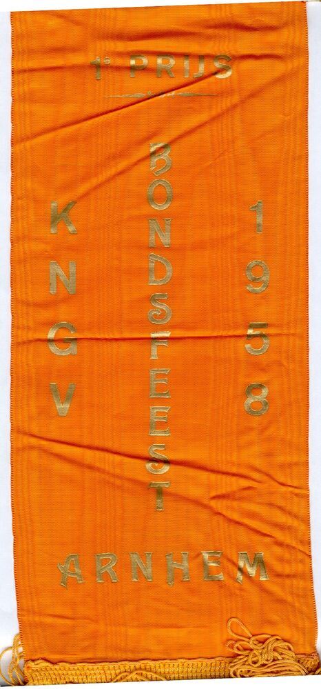 Erelint 1e prijs. KNGV Bondsfeest 1958 Arnhem