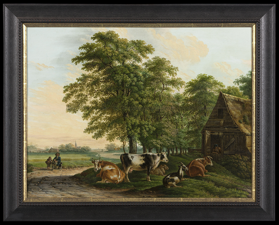 Koeien bij een boerenerf