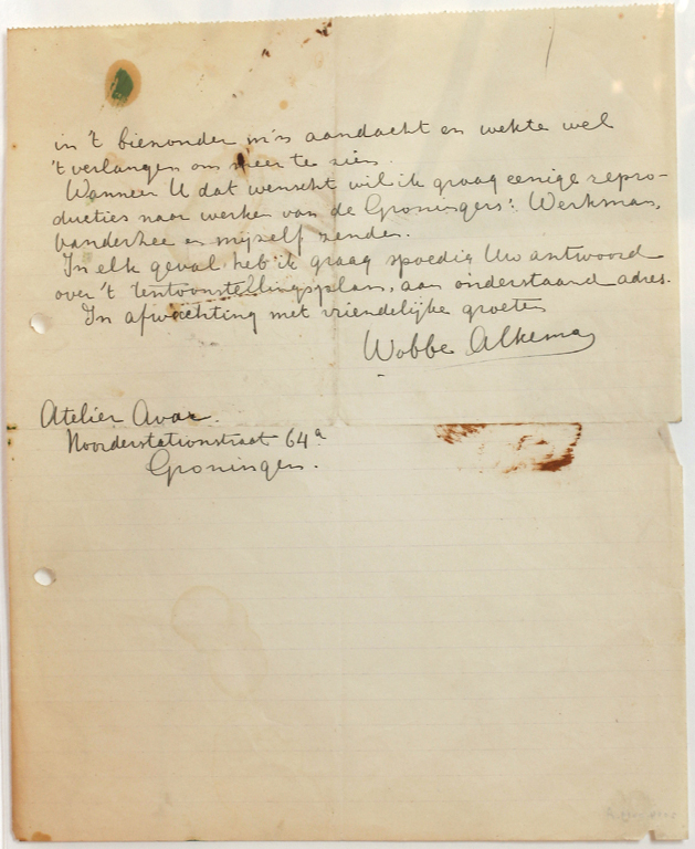 Acht brieven van Wobbe Alkema aan Carel Willink