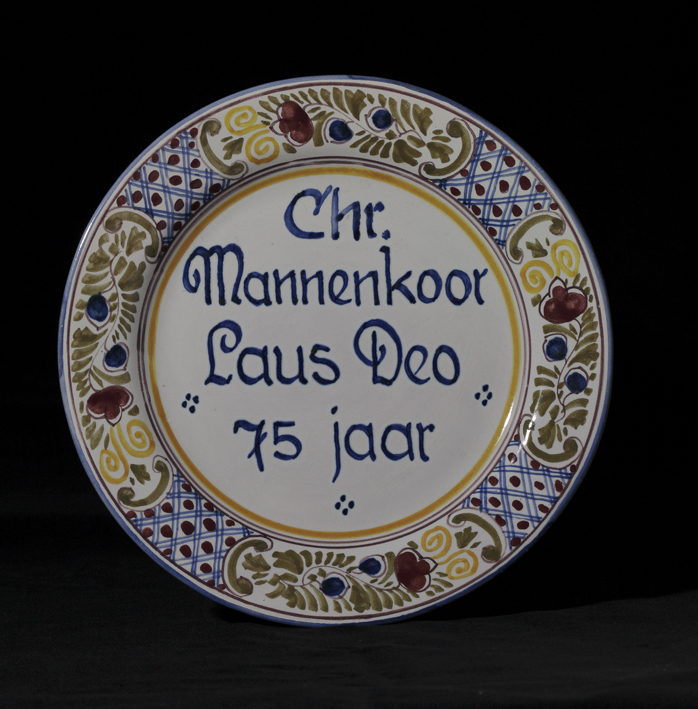 Jubileumbord: Christelijk mannenkoor Laus Deo 75 jaar