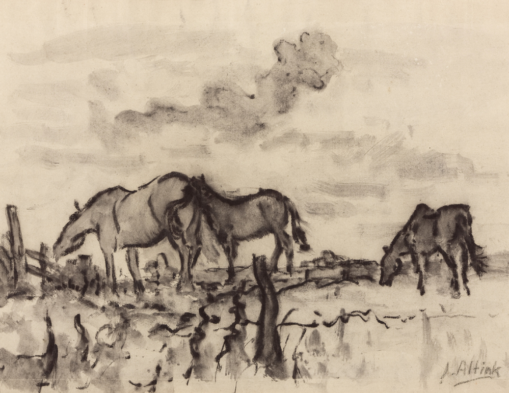 Paarden in landschap