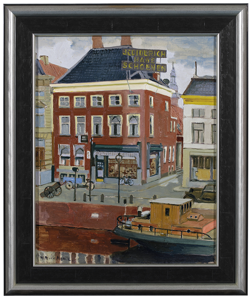 Gezicht op schoenenwinkel Diderich aan het Hoge der A te Groningen