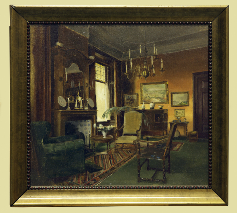 Salon van de familie J. Noordhoff, Zuiderpark 1 te Groningen in 1925