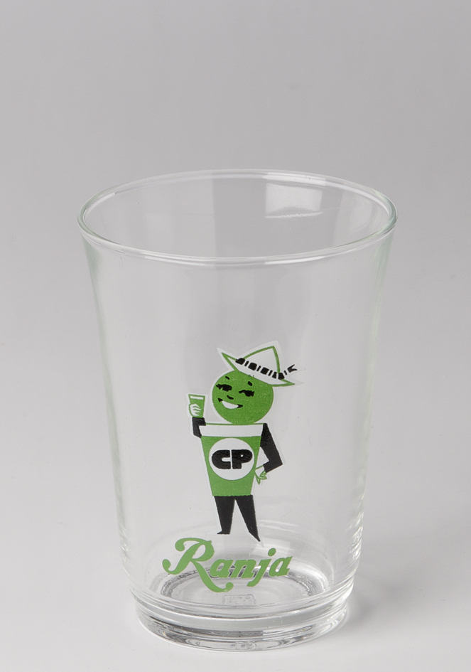 Glas 'Ranja' groen (Promotiemateriaal Ranja CP Fabrieken NV Groningen)