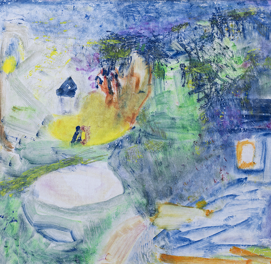 's Avonds laat op het dak