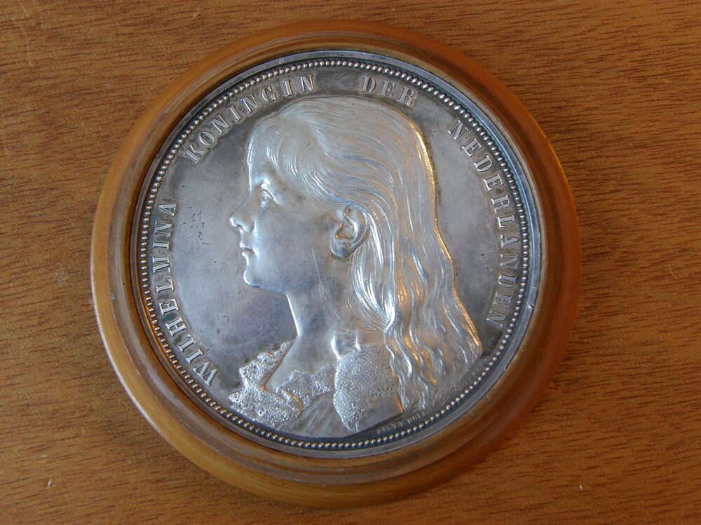 Penning Wilhelmina Koningin der Nederlanden, 1892