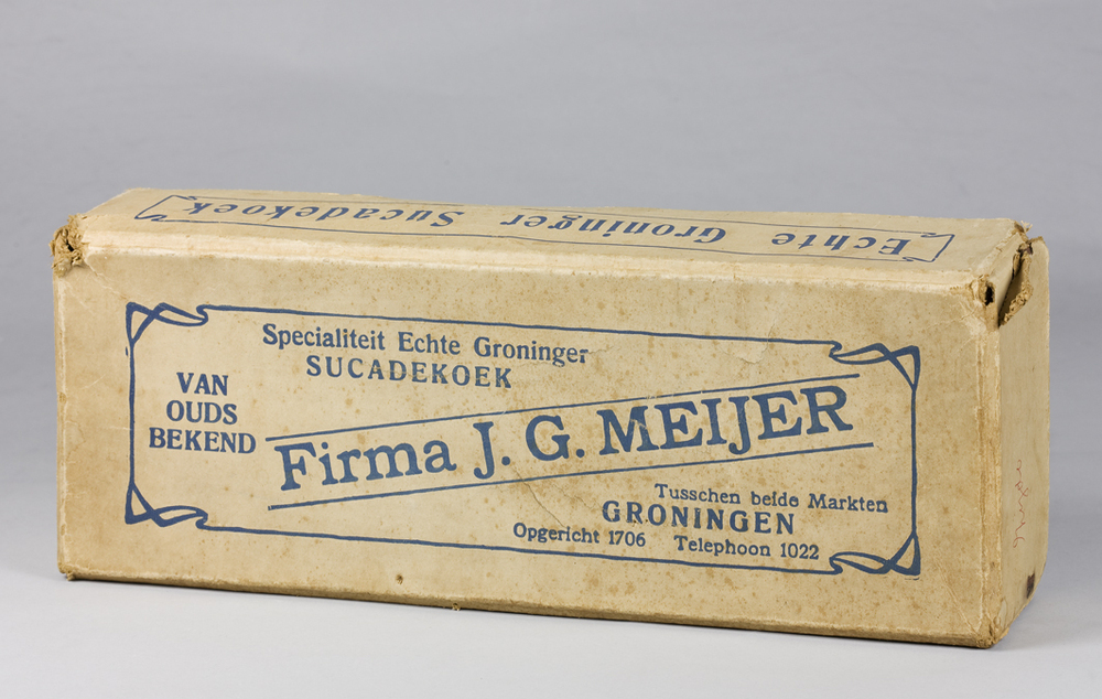 Koekdoos Firma J. G. Meijer Sucadekoek