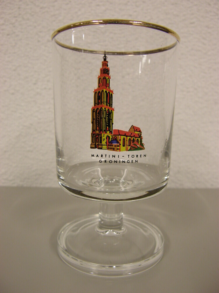 Portglas met afbeelding van de Martinitoren te Groningen