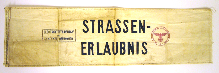 Mouwband STRASSEN-ERLAUBNIS Luchtbeschermingsdienst [Groningen]