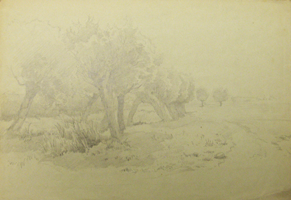 Studie van een landschap