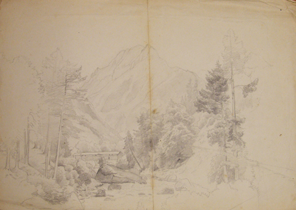 Studie van een landschap