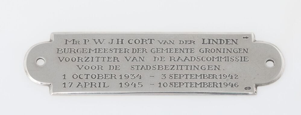 Naamplaat P.W.J.H. Cort van der Linden