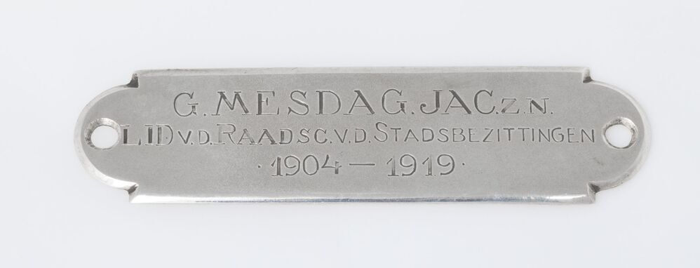 Naamplaat G. Mesdag Jac.zn