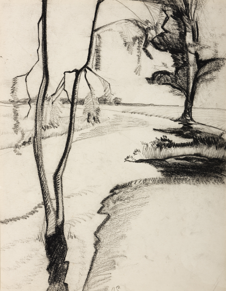 Landschap, vermoedelijk langs de Drentse A