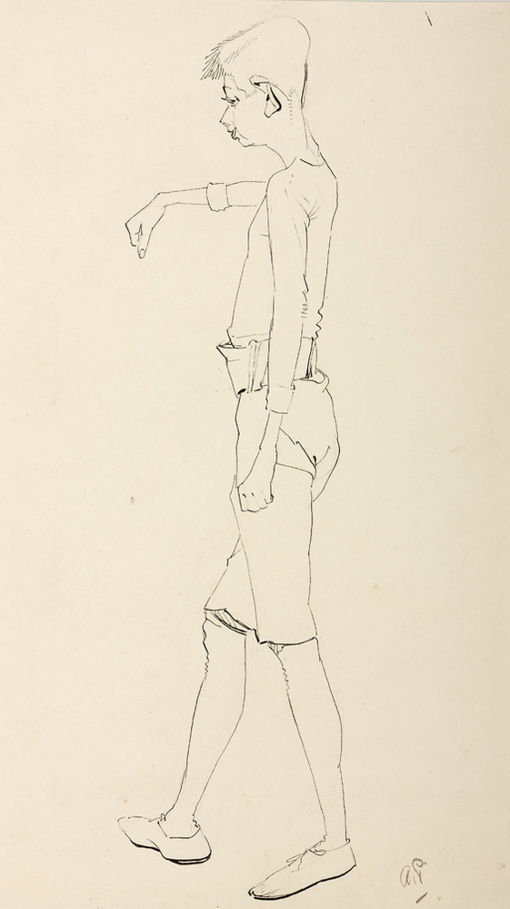 Leptosome jonge gymnast met torenschedel