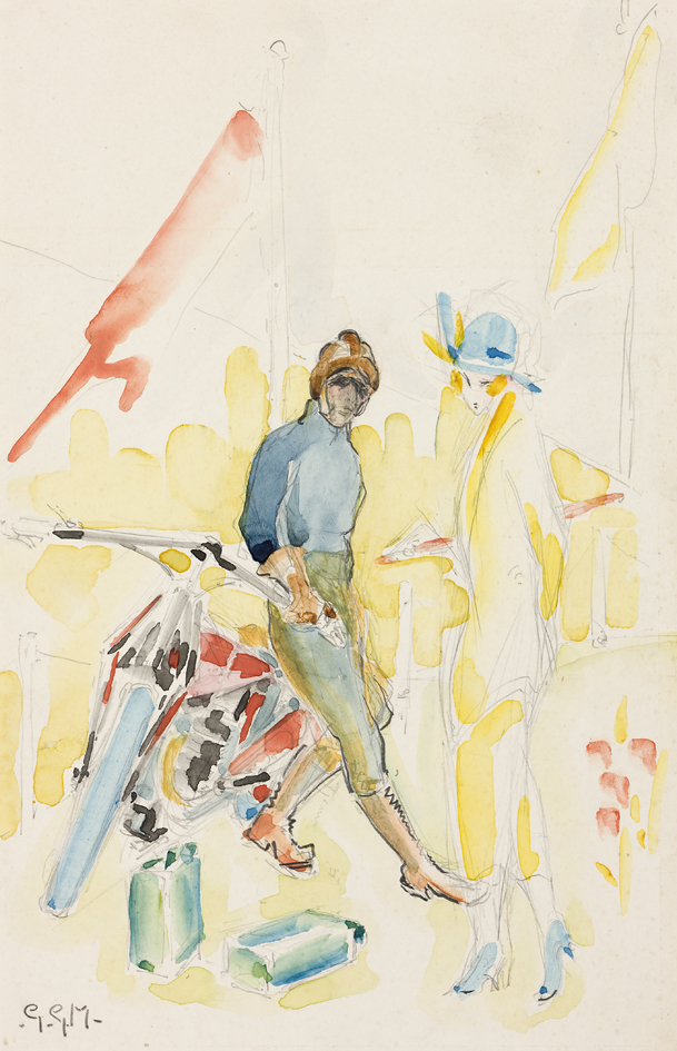 TT races Assen: motorrijder met jonge vrouw