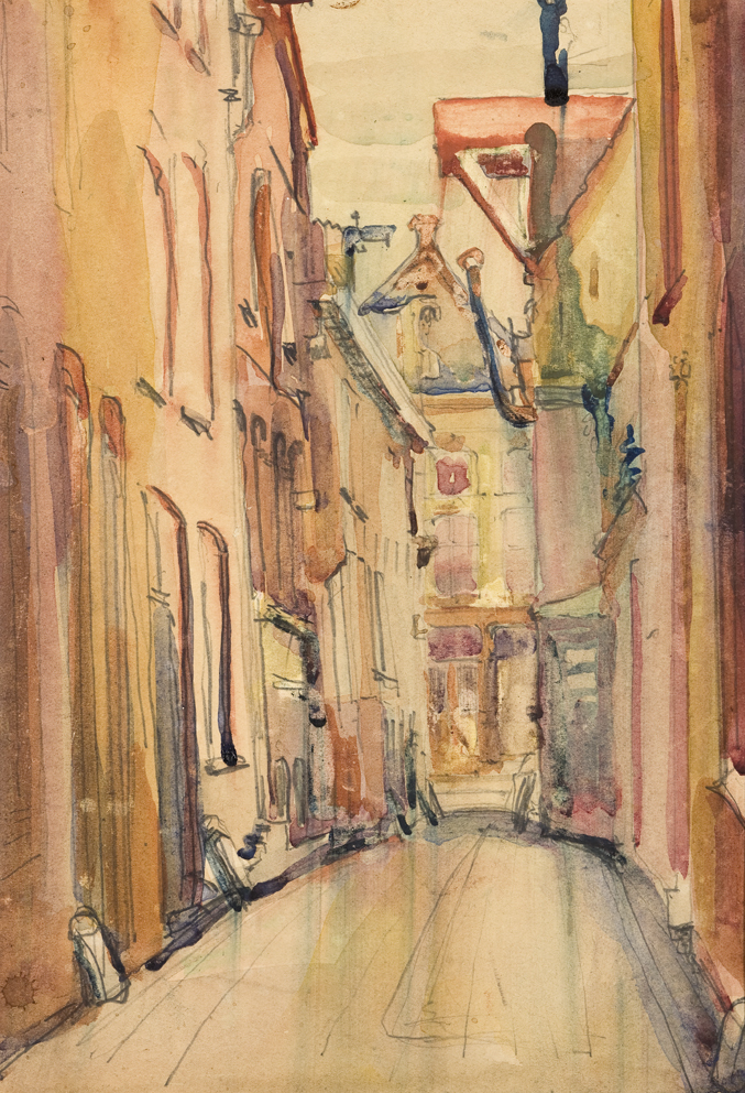 Vanuit de Donkersgang gezien naar de Oosterstraat