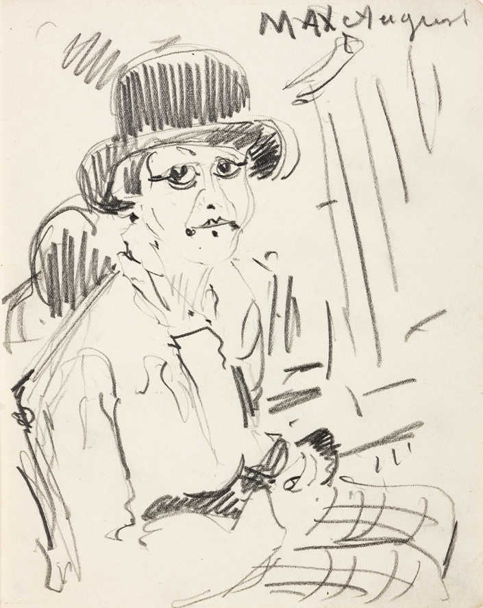 De clown Max August, met Garibaldi-hoed