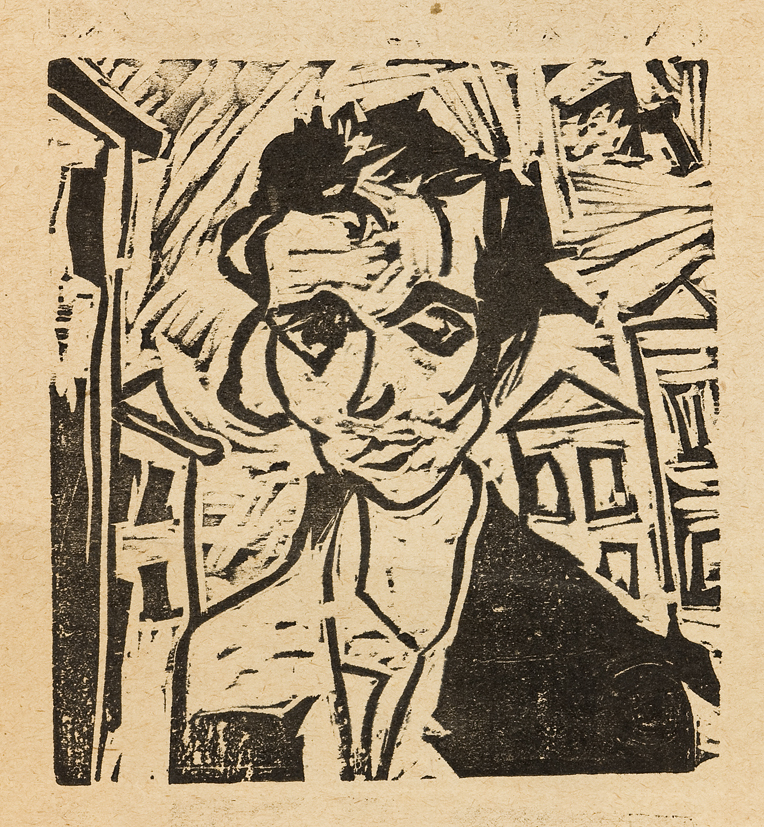 Vrouw in een stadsbeeld, vogel in de vlucht