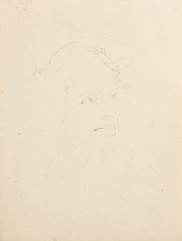 Voorstudie gezicht jonge vrouw